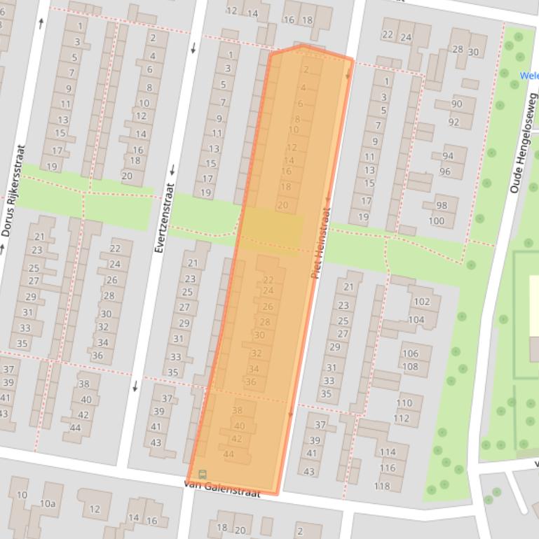 Kaart van postcodegebied 7622XM.