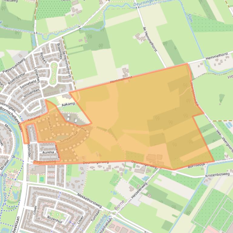 Kaart van postcodegebied 7623AG.