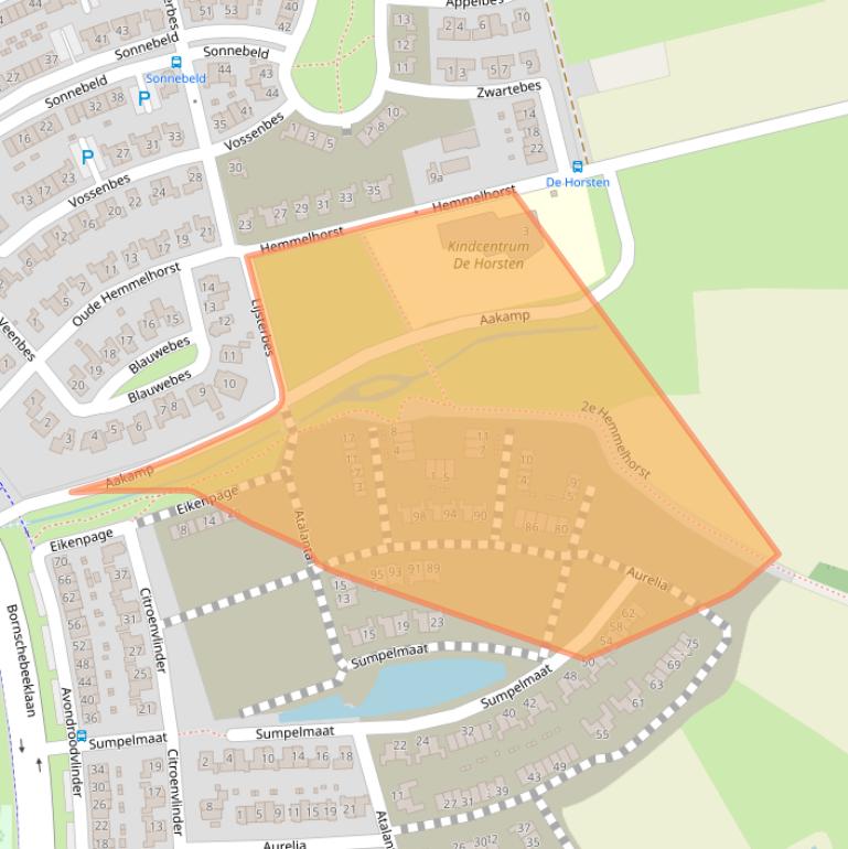 Kaart van postcodegebied 7623AK.