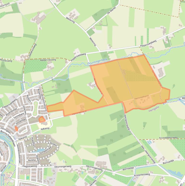 Kaart van postcodegebied 7623AL.