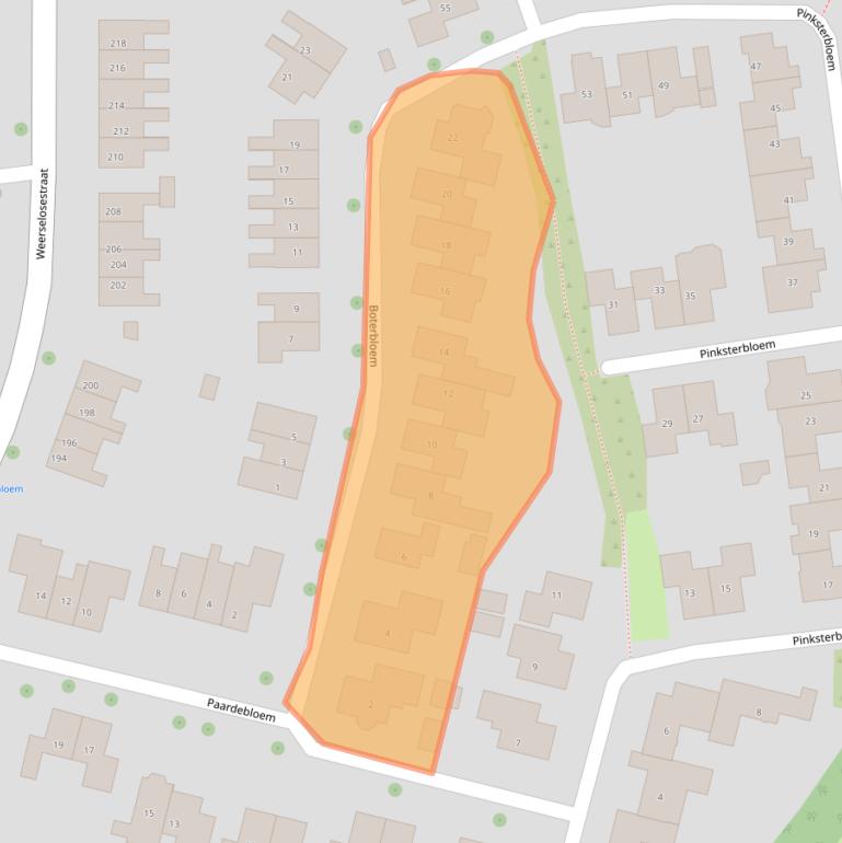 Kaart van postcodegebied 7623CC.