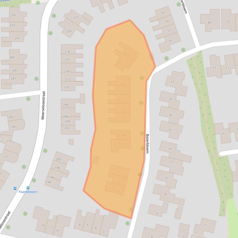 Kaart van postcodegebied 7623CD.