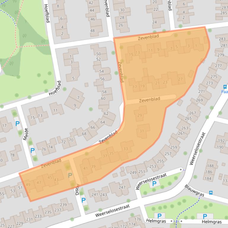 Kaart van postcodegebied 7623CH.