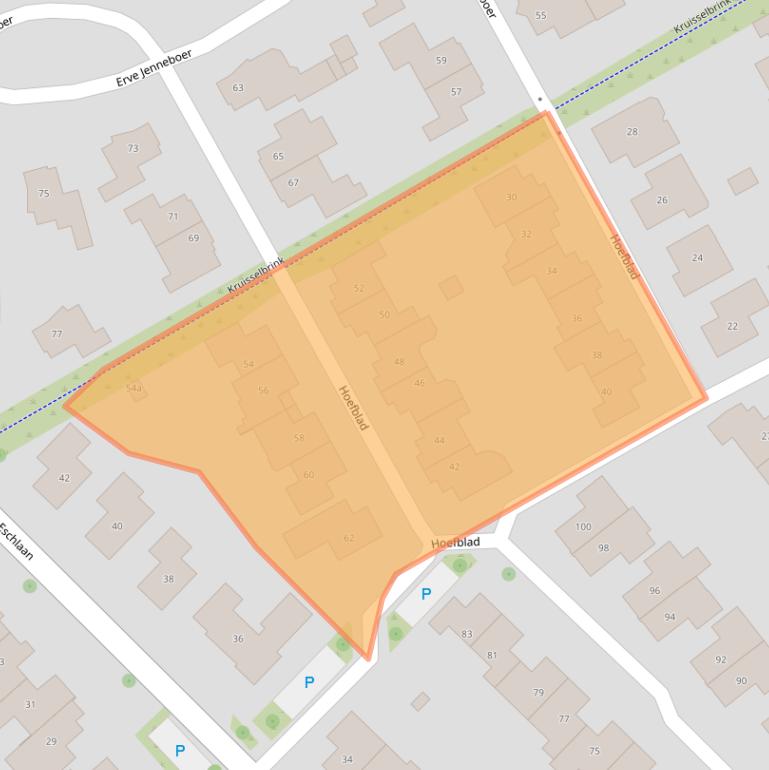 Kaart van postcodegebied 7623CP.