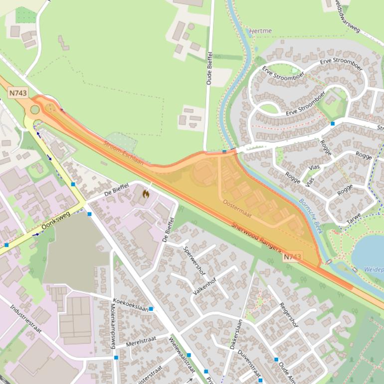 Kaart van postcodegebied 7623CS.