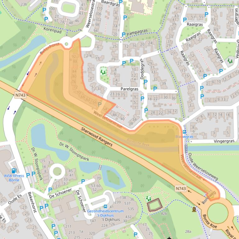 Kaart van postcodegebied 7623DB.