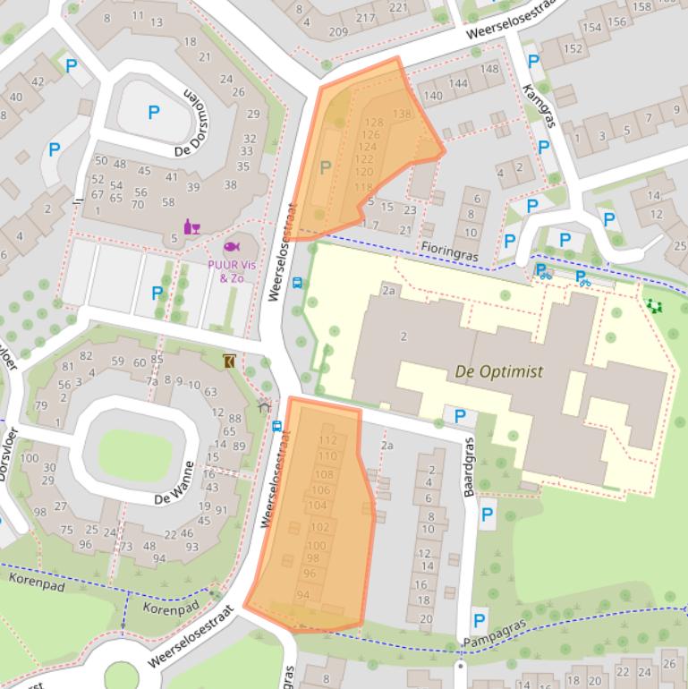 Kaart van postcodegebied 7623DC.