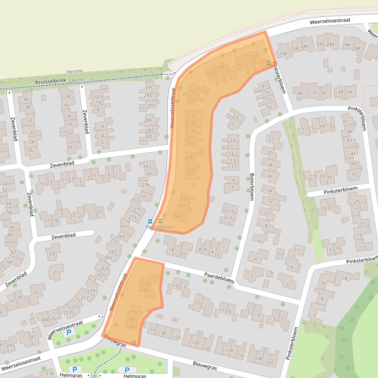 Kaart van postcodegebied 7623DT.