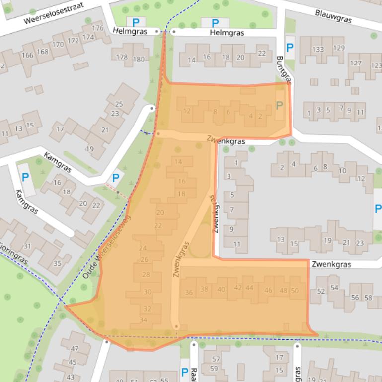 Kaart van postcodegebied 7623EB.