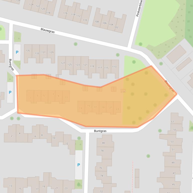 Kaart van postcodegebied 7623EC.