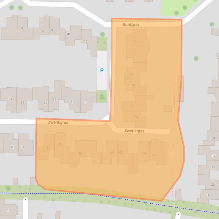 Kaart van postcodegebied 7623ES.