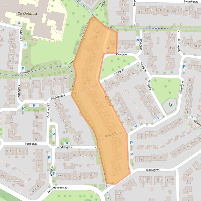 Kaart van postcodegebied 7623ET.