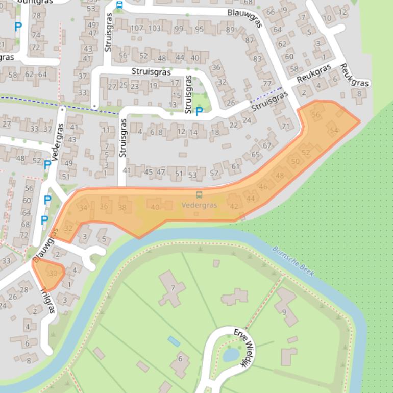 Kaart van postcodegebied 7623GK.