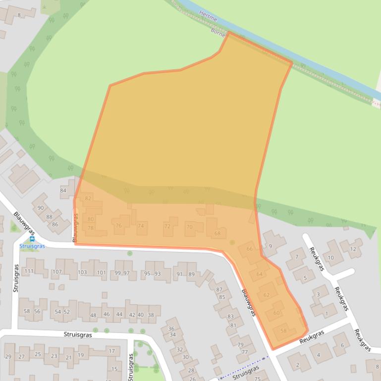 Kaart van postcodegebied 7623GL.