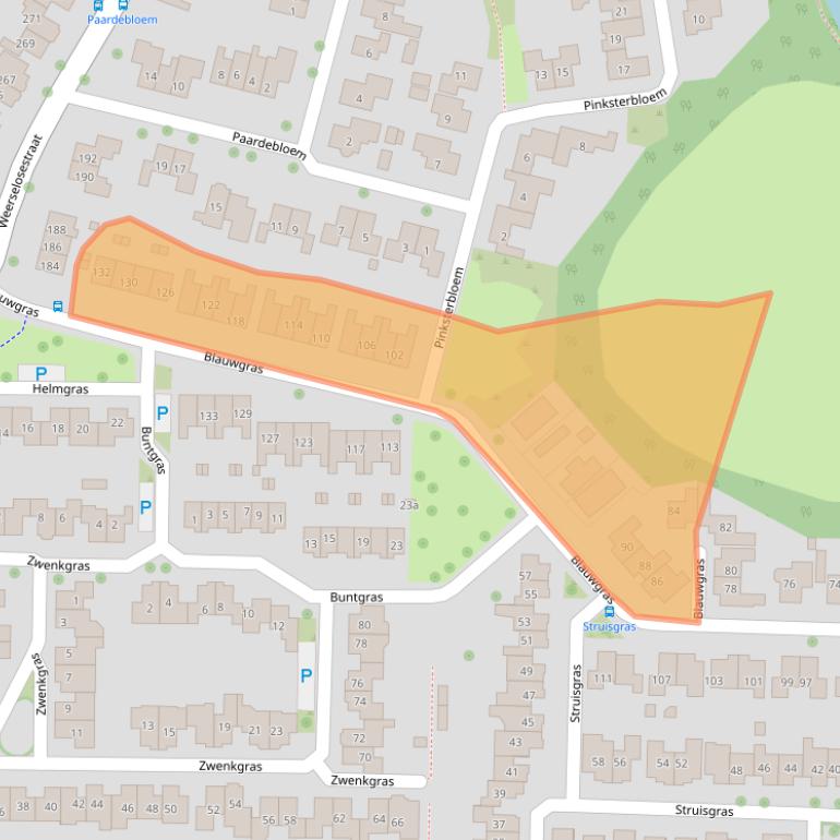 Kaart van postcodegebied 7623GR.