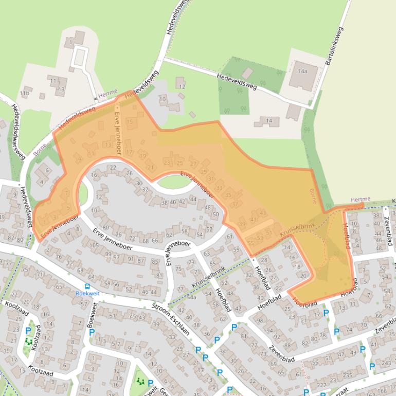 Kaart van postcodegebied 7623JG.