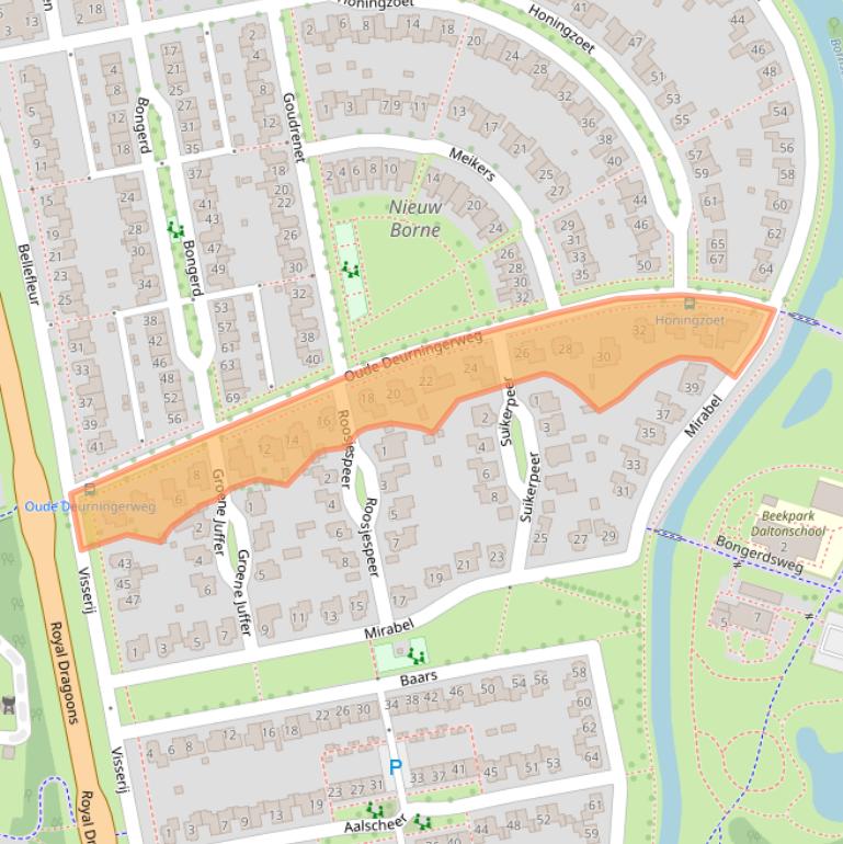 Kaart van postcodegebied 7623KC.