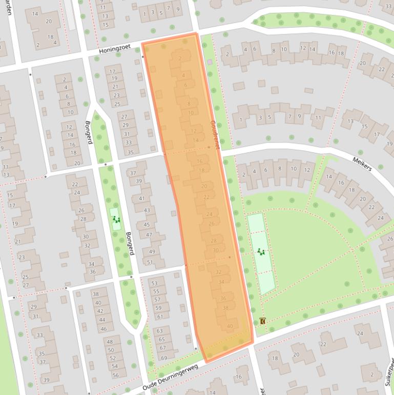 Kaart van postcodegebied 7623KM.