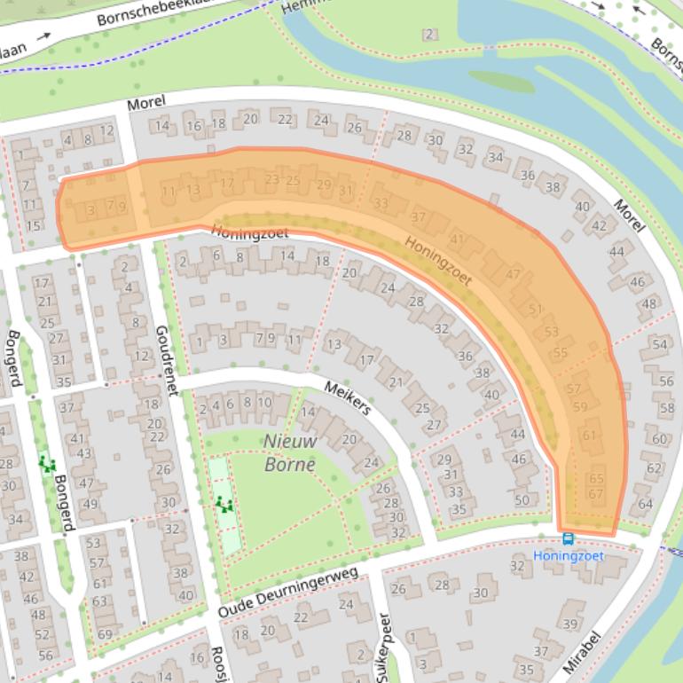 Kaart van postcodegebied 7623KN.