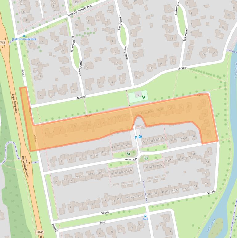 Kaart van postcodegebied 7623KV.