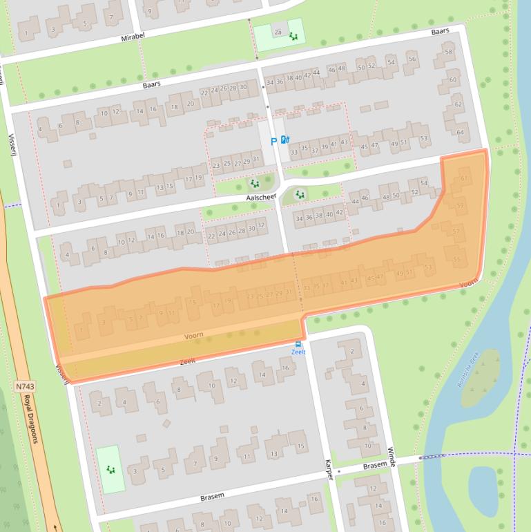 Kaart van postcodegebied 7623KX.