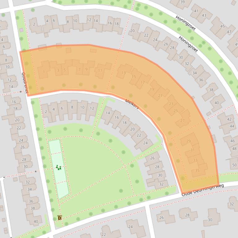 Kaart van postcodegebied 7623LB.