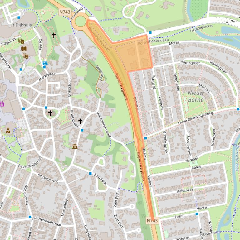 Kaart van postcodegebied 7623LC.