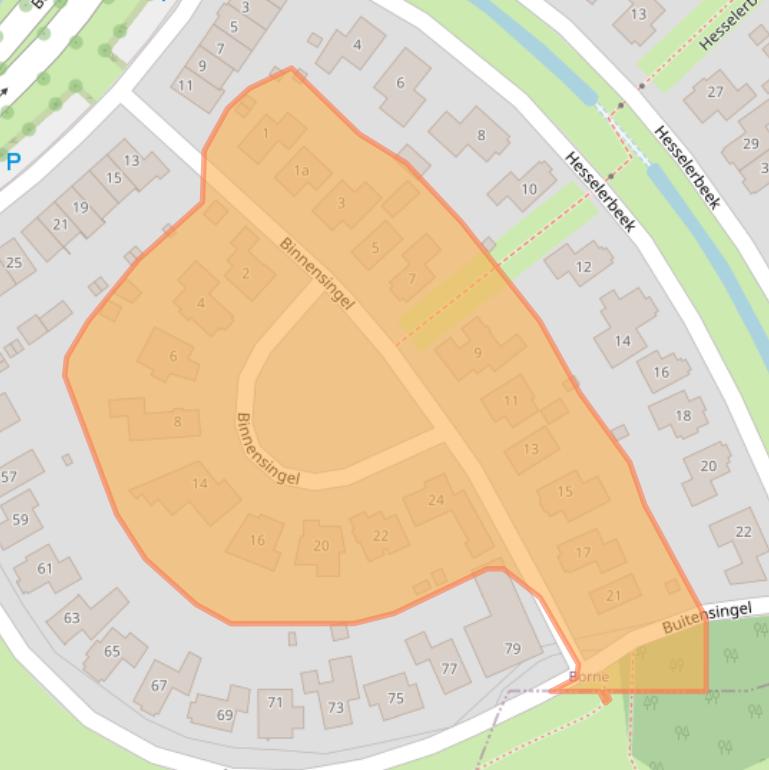 Kaart van postcodegebied 7623MB.