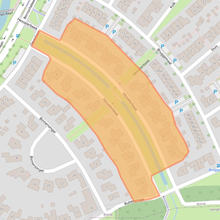 Kaart van postcodegebied 7623MC.