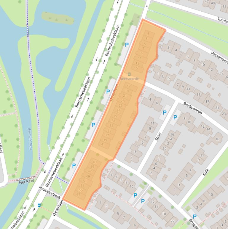 Kaart van postcodegebied 7623MN.