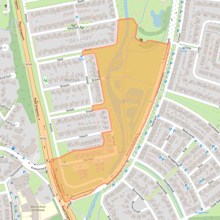 Kaart van postcodegebied 7623NA.
