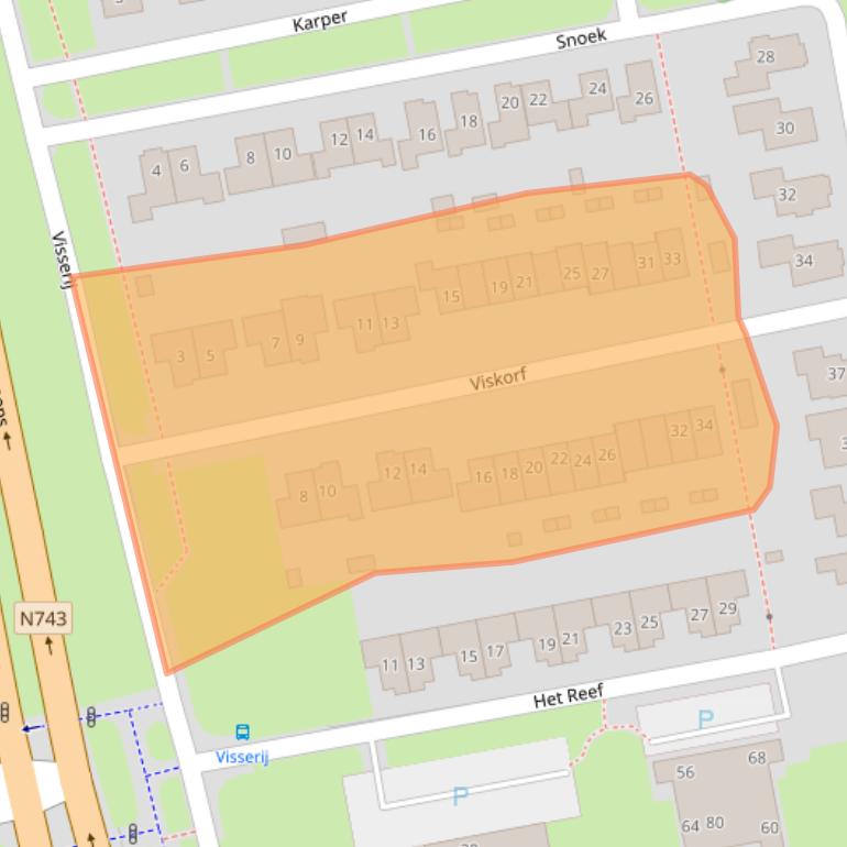 Kaart van postcodegebied 7623NB.