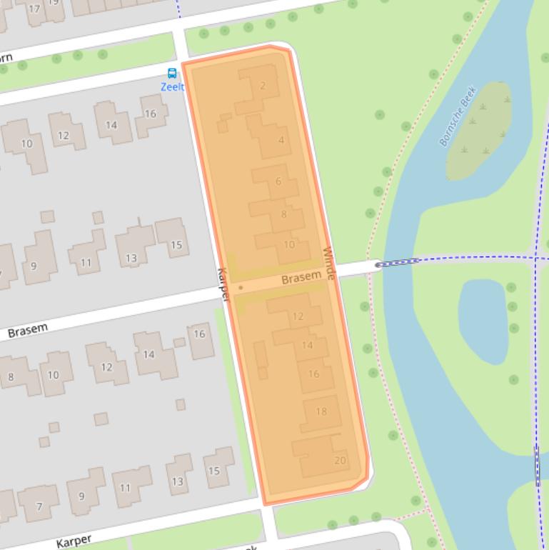 Kaart van postcodegebied 7623NE.