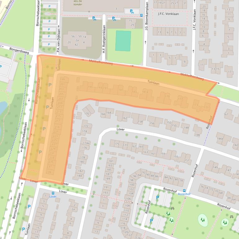 Kaart van postcodegebied 7623PE.