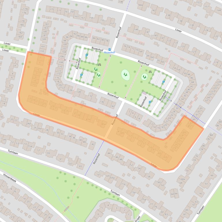 Kaart van postcodegebied 7623PL.