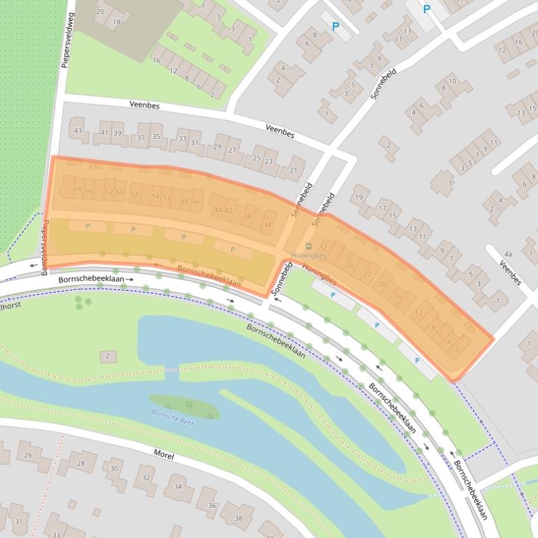 Kaart van postcodegebied 7623ZA.