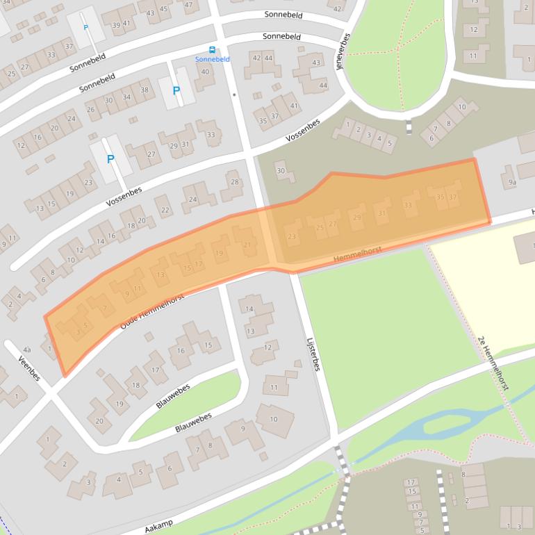 Kaart van postcodegebied 7623ZE.