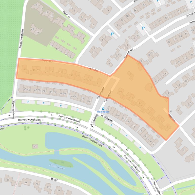 Kaart van postcodegebied 7623ZG.