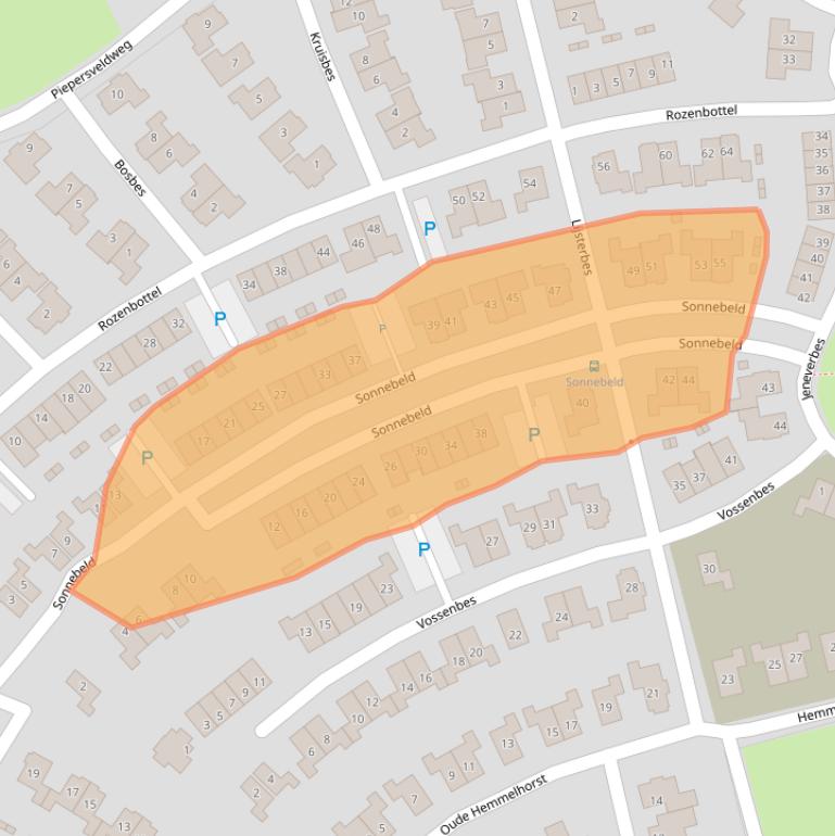 Kaart van postcodegebied 7623ZH.