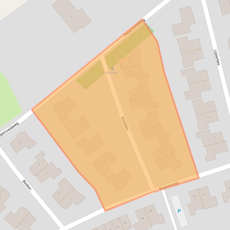 Kaart van postcodegebied 7623ZN.