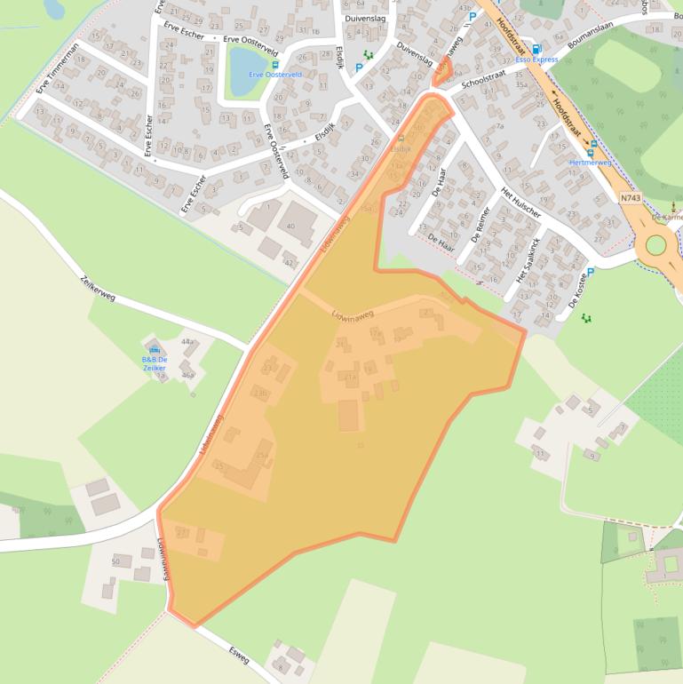 Kaart van postcodegebied 7625PL.