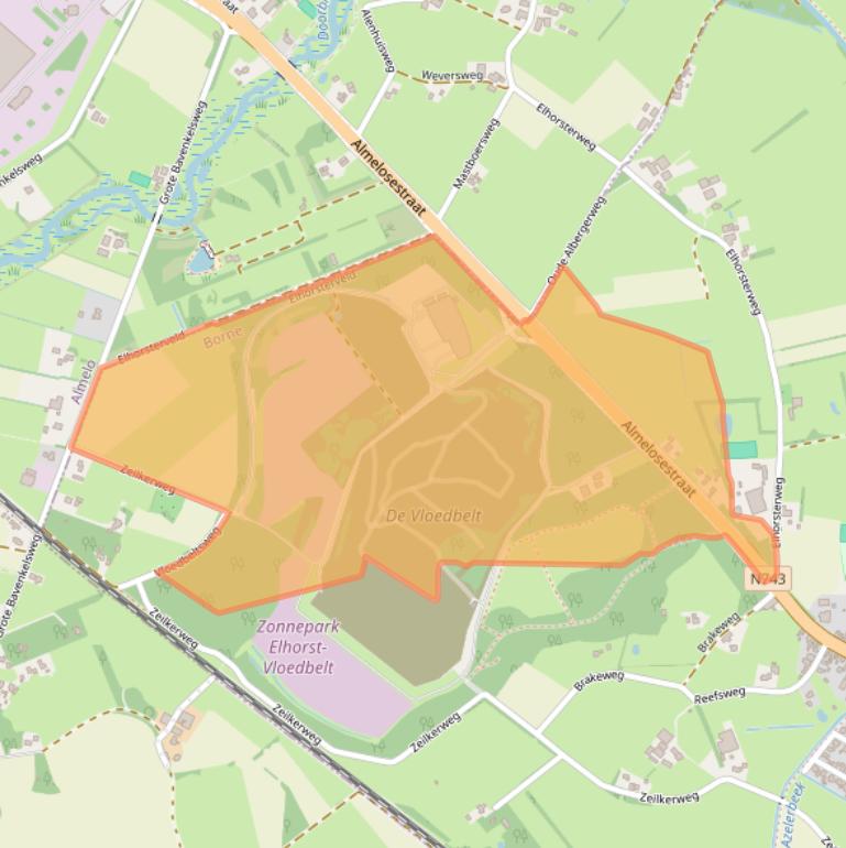 Kaart van postcodegebied 7625SC.