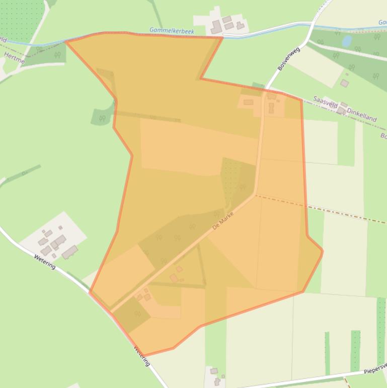 Kaart van postcodegebied 7626LC.