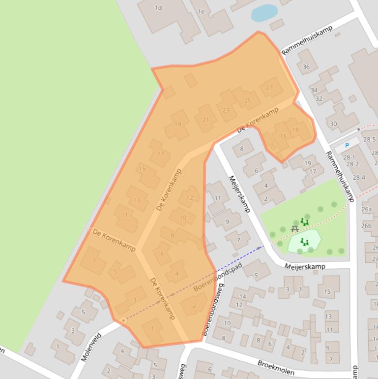 Kaart van postcodegebied 7627LG.