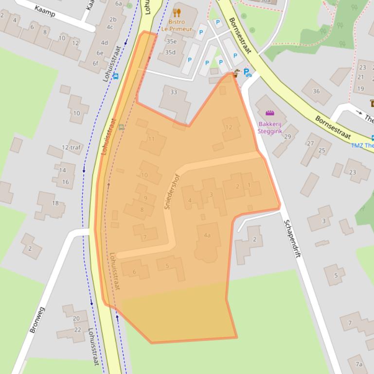 Kaart van postcodegebied 7627MG.