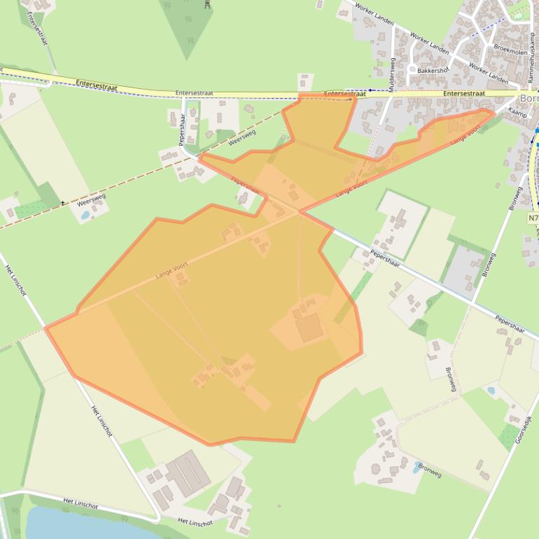 Kaart van postcodegebied 7627NG.