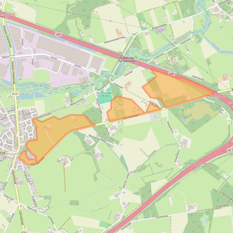 Kaart van postcodegebied 7627NT.