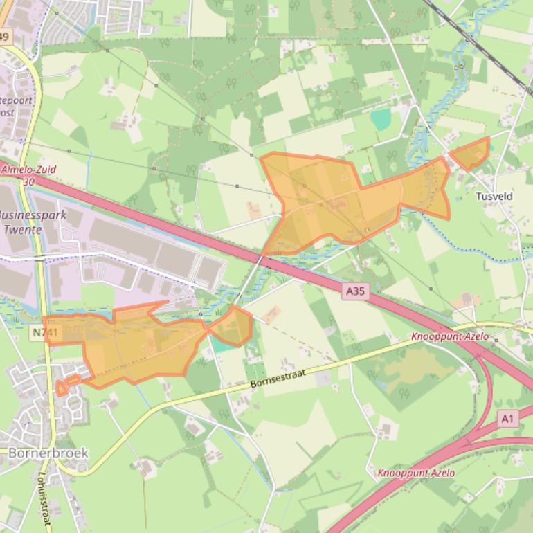 Kaart van postcodegebied 7627PC.