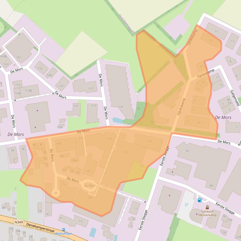 Kaart van postcodegebied 7631AK.