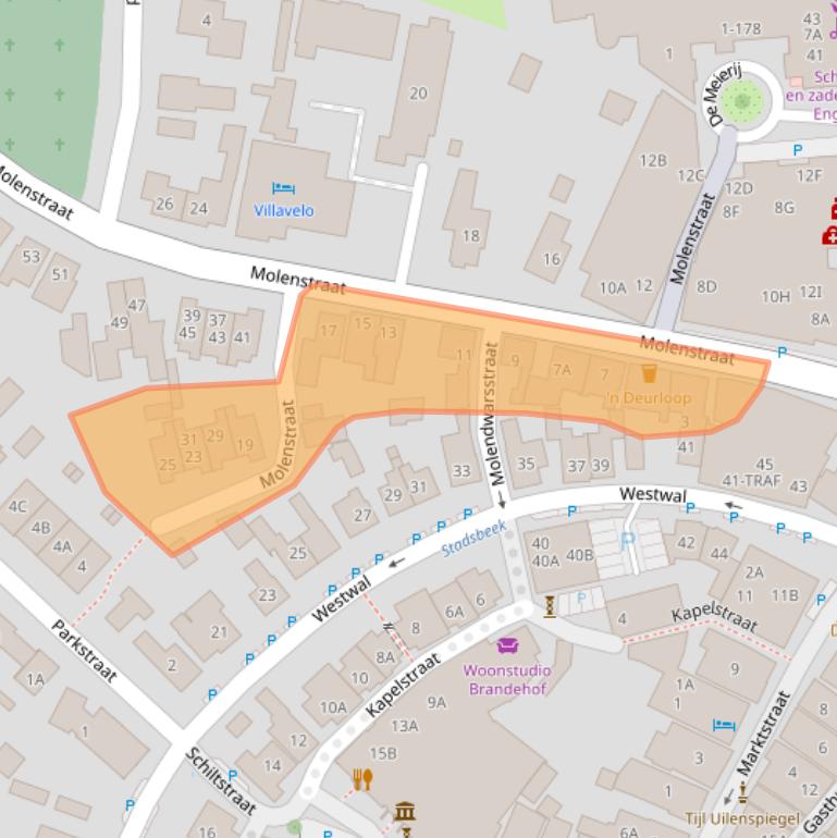 Kaart van postcodegebied 7631AX.
